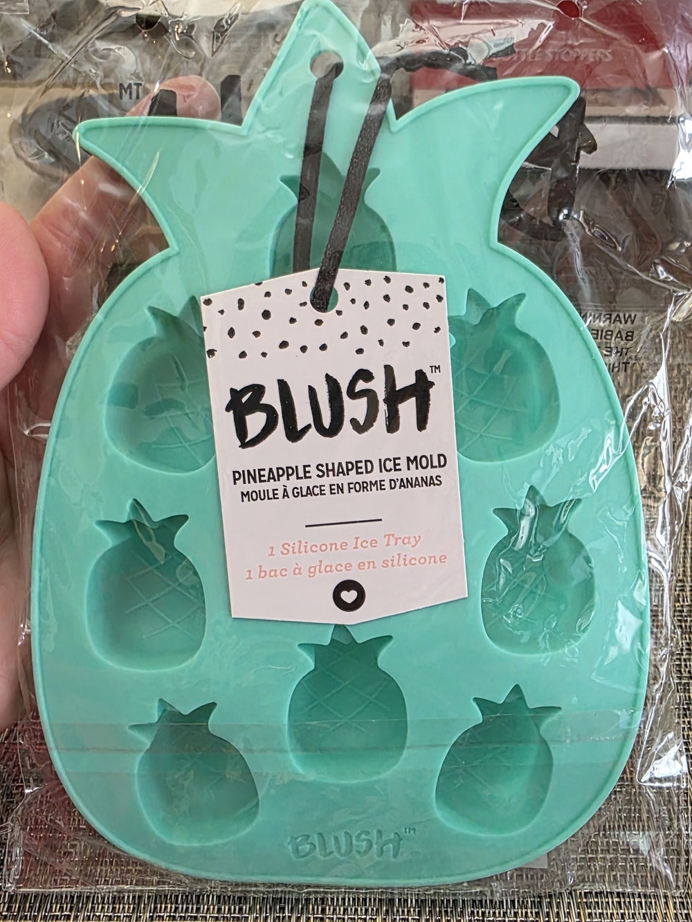 Blush Pineapple Shaped Silicone Ice Tray in Teal